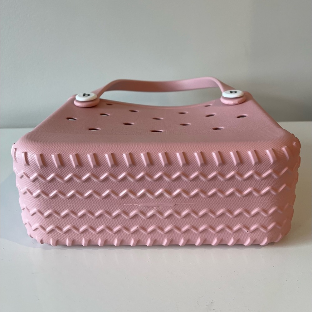 Mini Purse + 2 Shoe Charms - Snacks Lunch on the Go Baby Pink Handbag - Picture 6 of 6